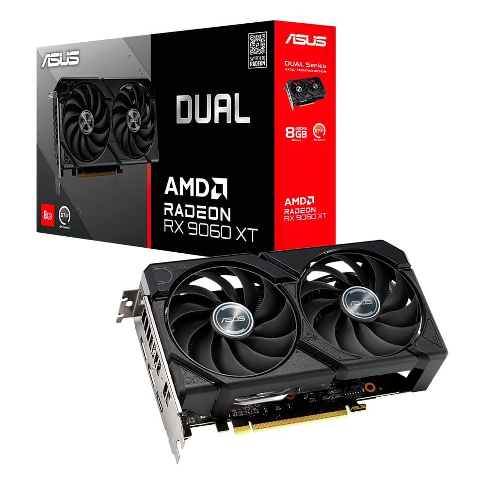 Placa de Vídeo ASUS Dual Radeon RX 9060 XT 8GB | GDDR6 | 128-bit