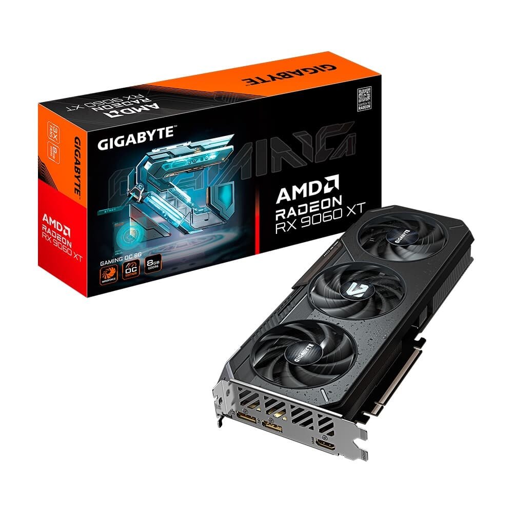 Placa de Vídeo Gigabyte RX 9060 XT Gaming OC | 8GB GDDR6 | 128 Bits | Triple Fan | OpenGL 4.6