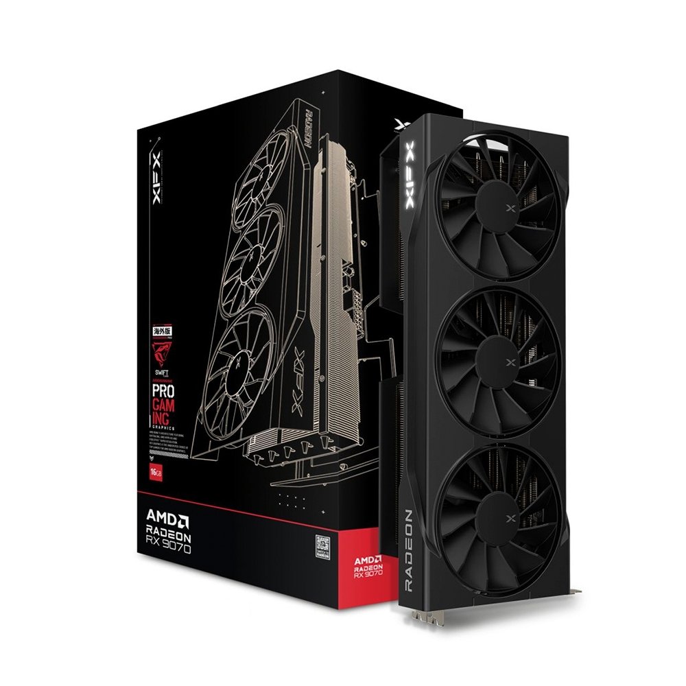 Placa de Vídeo XFX Swift RX 9070 OC | 16GB GDDR6 | RDNA 4 | Triple Fan | HDMI | 3x DisplayPort