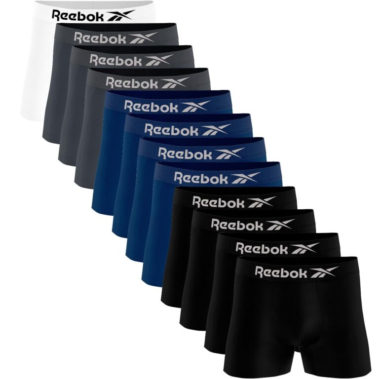 Kit 12 Cuecas Boxer Reebok | Microfibra | Sem Costura