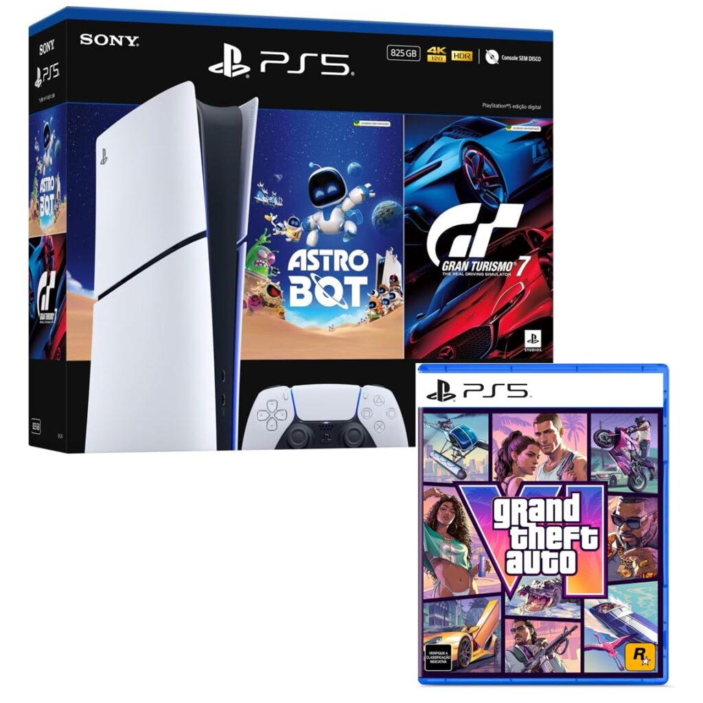 PlayStation 5 Slim Digital | 825GB | Bundle GTA VI + Astro Bot + Gran Turismo 7