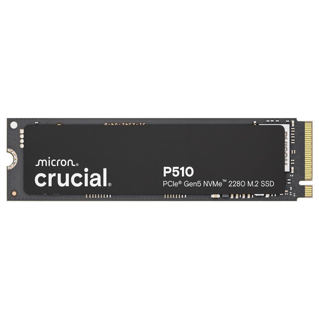 SSD Crucial P510 | 1TB | NVMe Gen5 | PCIe 5.0 x4 | M.2 2280 | Leitura 11.000MB/s | Escrita 8.500MB/s