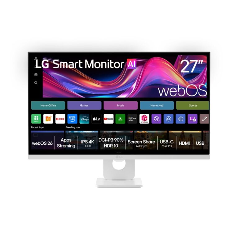 Monitor LG Smart 27U731SB-W | 27″ IPS | 4K UHD | HDR10 | webOS 26 | Wi-Fi | Bluetooth | USB
