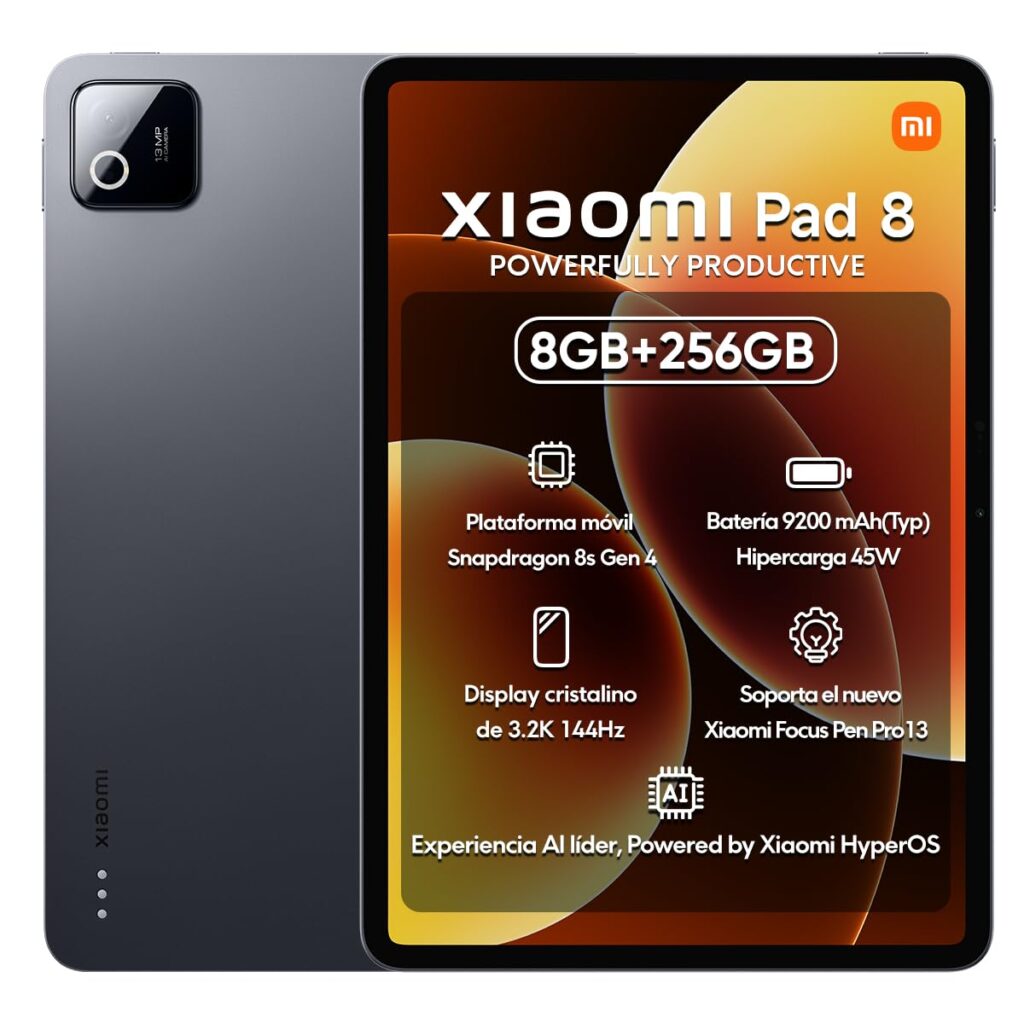 Xiaomi Pad 8 11,2″ | 8GB RAM | 256GB | Tela 3.2K 144Hz | Snapdragon 8s Gen 4 | Bateria 9200mAh