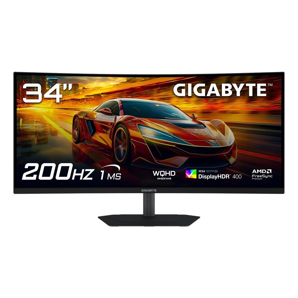Monitor Gigabyte G34WQC2 | 34″ Curvo QHD | 200Hz | 1ms | VA | FreeSync Premium | HDR 400 | Som Integrado