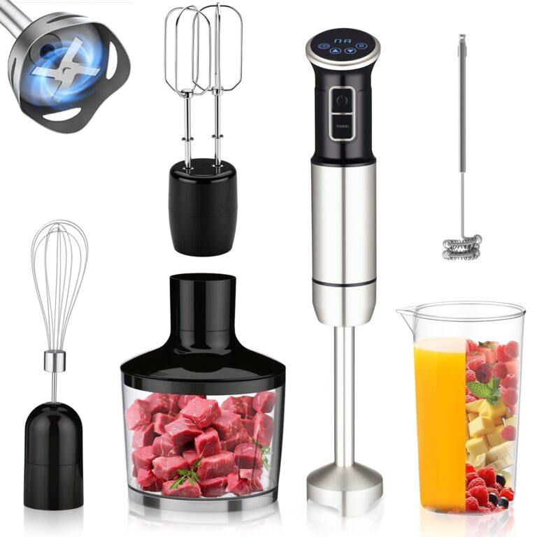 Mixer de Mão 6 em 1 | 1000W | 8 Velocidades | Display LCD | Copo 860ml | Triturador 600ml