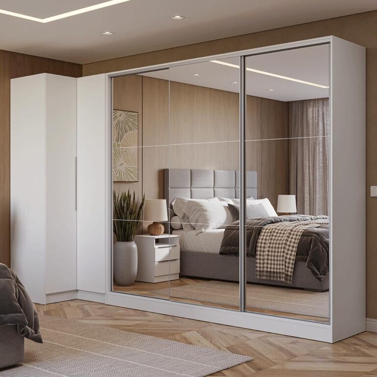 Guarda-Roupa Modulado Madesa Neo + Royale | 3 Portas de Correr | Espelhos