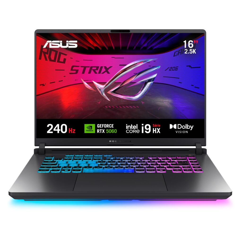 Notebook Gamer ASUS ROG Strix G16 | Core i9 | RTX 5060 | 16GB RAM | 512GB SSD | 16″ | Windows 11 Home