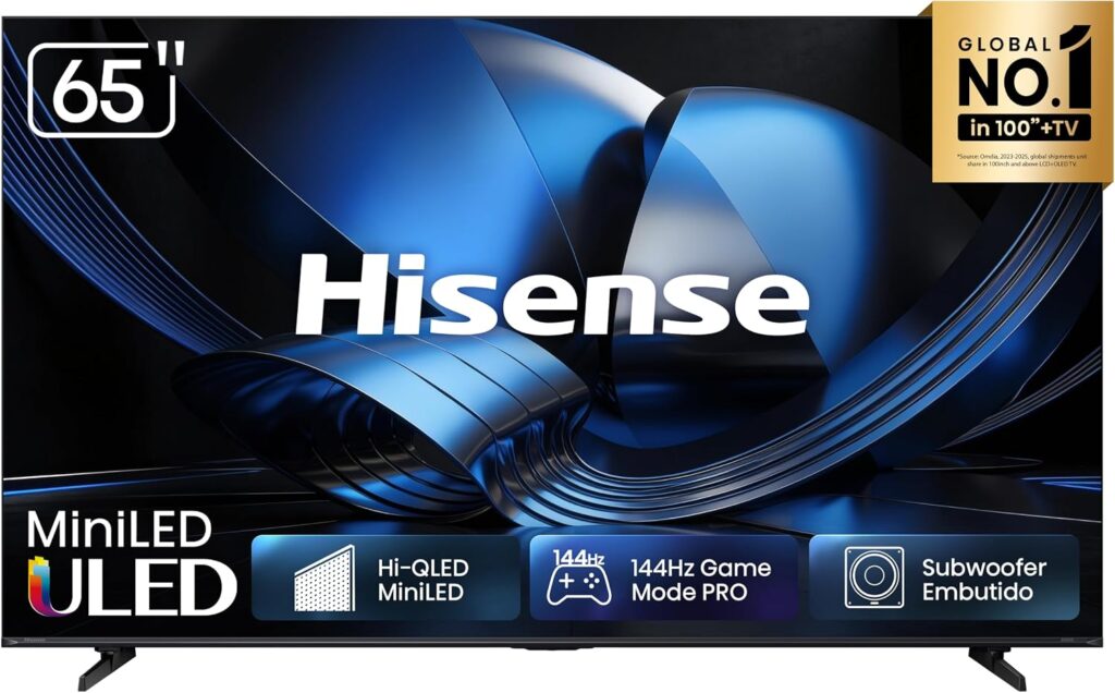 Smart TV Hisense 65U7ESG | 65″ Mini LED 4K Hi-QLED | 144Hz | Dolby Atmos | Subwoofer